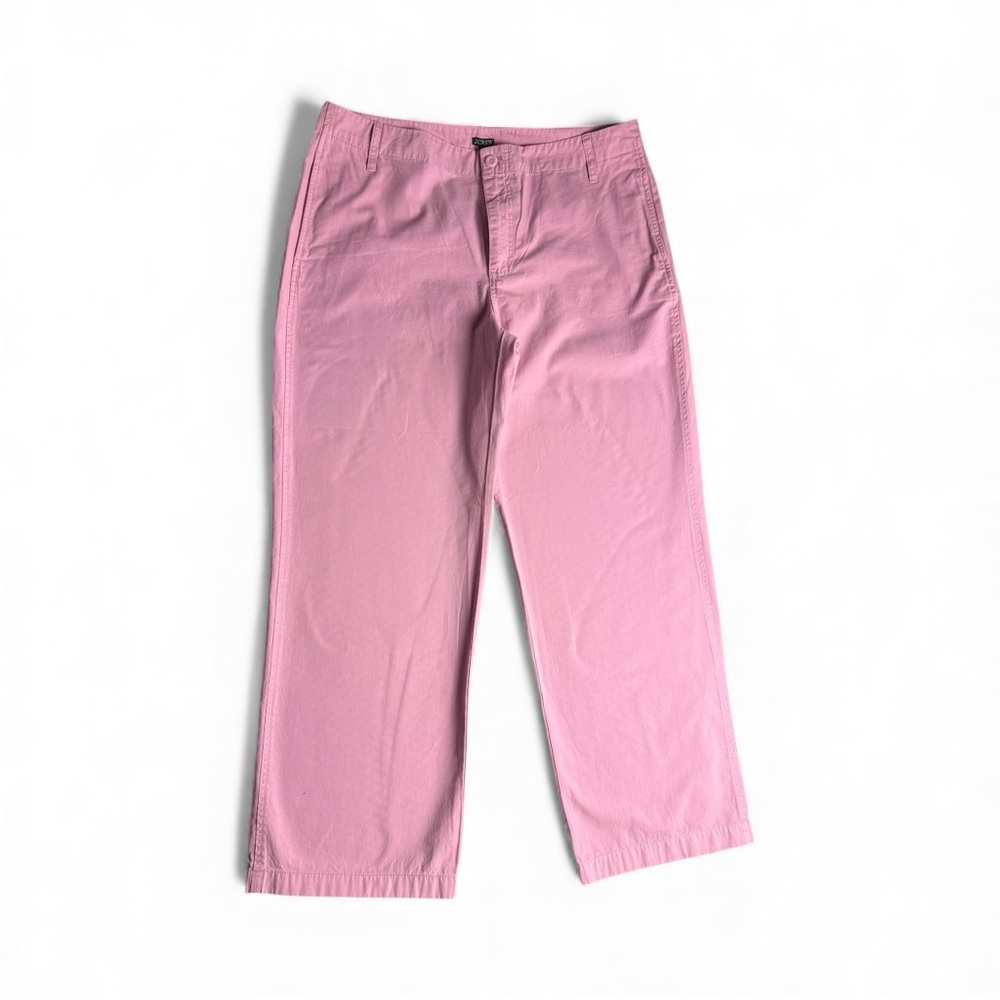J. Crew Women's Pink barbie core wide Leg Pants Grunge 100% cotton pockets NWOT
